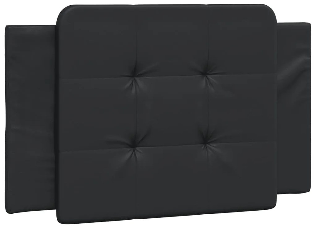 fekete műbőr fejtámla párna 80 cm