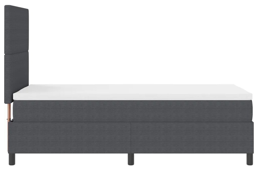 Box Spring Ágy matraccal & LED Sötétszürke 80x200 cm Bársonyos Szövet