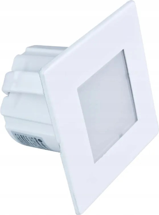 Süllyesztett lépcsővilágító, négyzet alakú, fehér