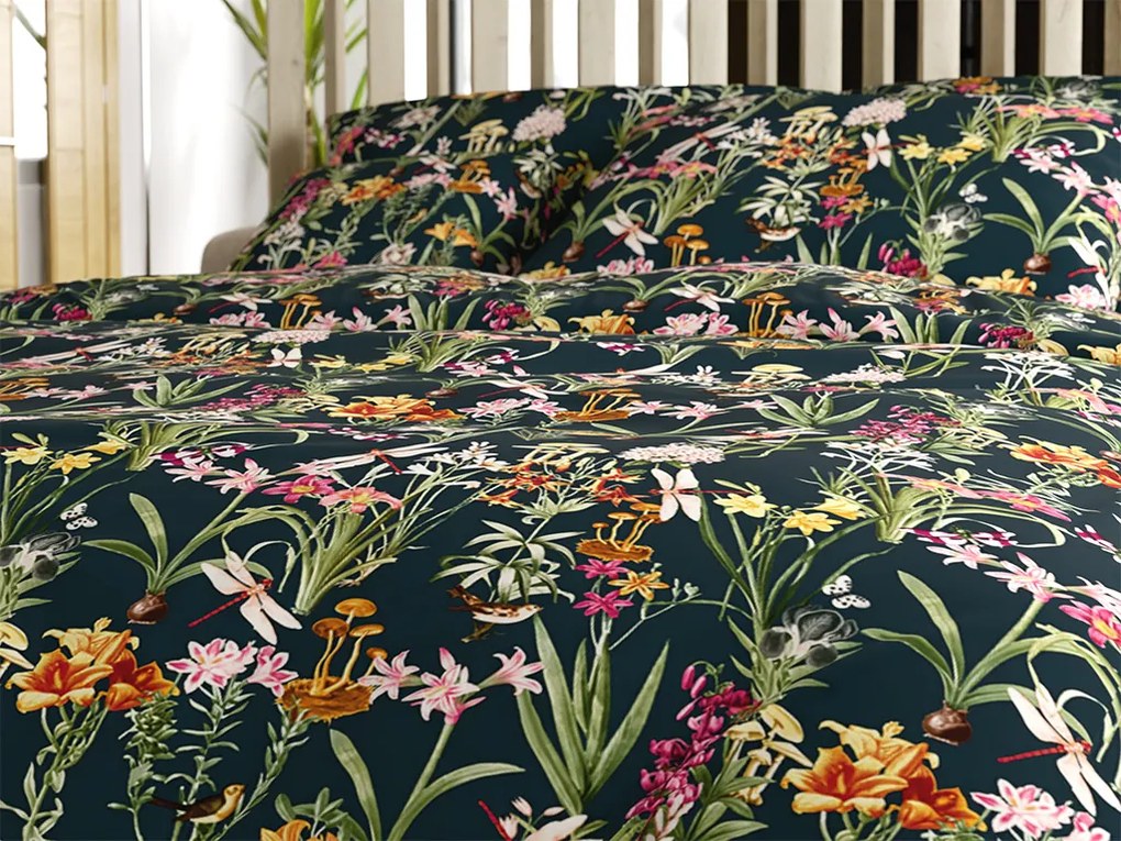 Pamut ágynemű MYSTIC GARDEN sötétzöld Ágyneműhuzat mérete: 70 x 90 cm | 140 x 220 cm