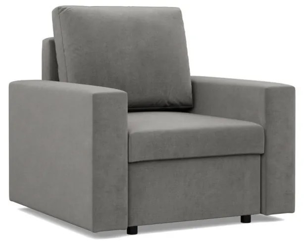 Zeus fotel, egyenes kartámasz, bársony, bonell töltet, világosszürke