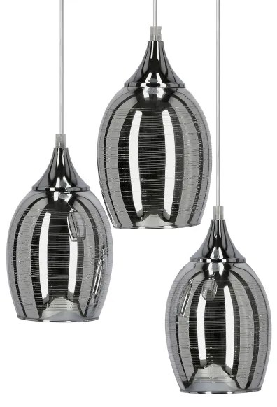 Csillár zsinóron MARINA 3xE27/60W/230V króm