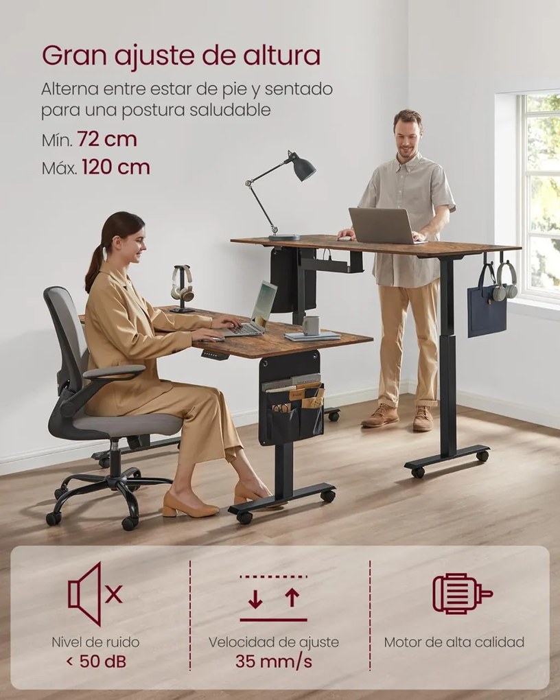 Elektromosan állítható íróasztal 70 x 160 x (72-120)cm
