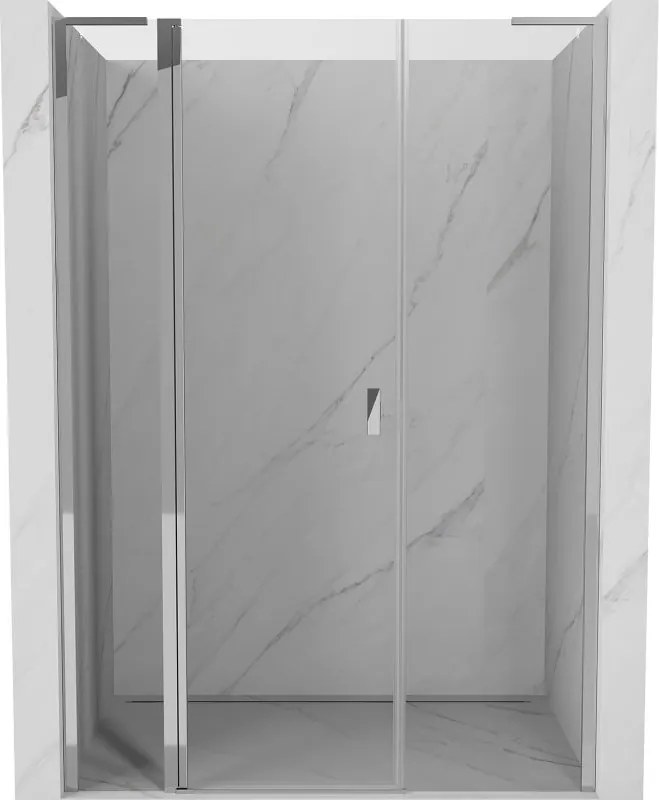 Mexen Mist L nyíló zuhanyajtó 140 cm, átlátszó, króm - 8A4L-140-001-01-00