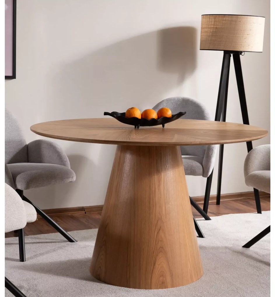 Kerek étkezőasztal ANGEL 120x120 cm, tölgy dekoráció