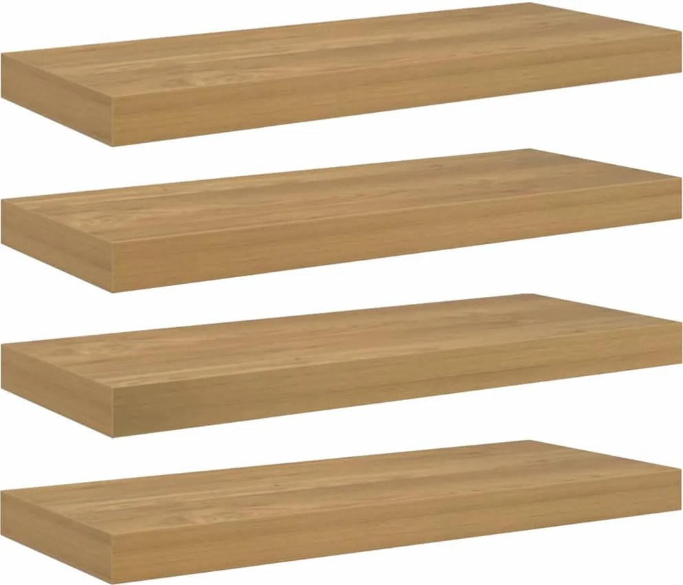 vidaXL Falpolc Falra szerelhető 4 pcs Barna 50 x 23 x 4 cm Faanyag