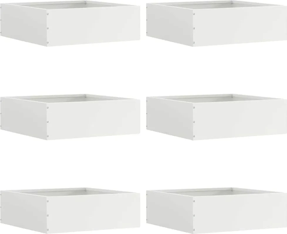 vidaXL Fűszegélyezés 6 pcs Fehér 40 x 40 x 13 cm Acél