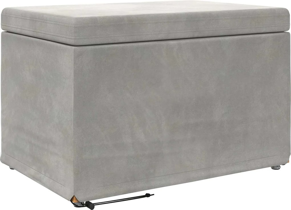 vidaXL Zsámoly Világosszürke 61 x 41 x 40 cm Bársony és Műanyag Fa
