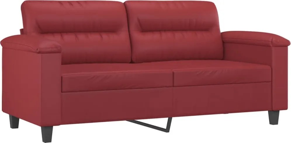 vidaXL 2 személyes bordó színű műbőr kanapé 140 cm