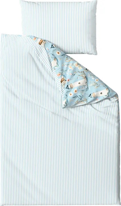 Pamut ágynemű LIGHTHOUSE POLY kék Ágyneműhuzat mérete: 2 db 70 x 90 cm | 200 x 220 cm