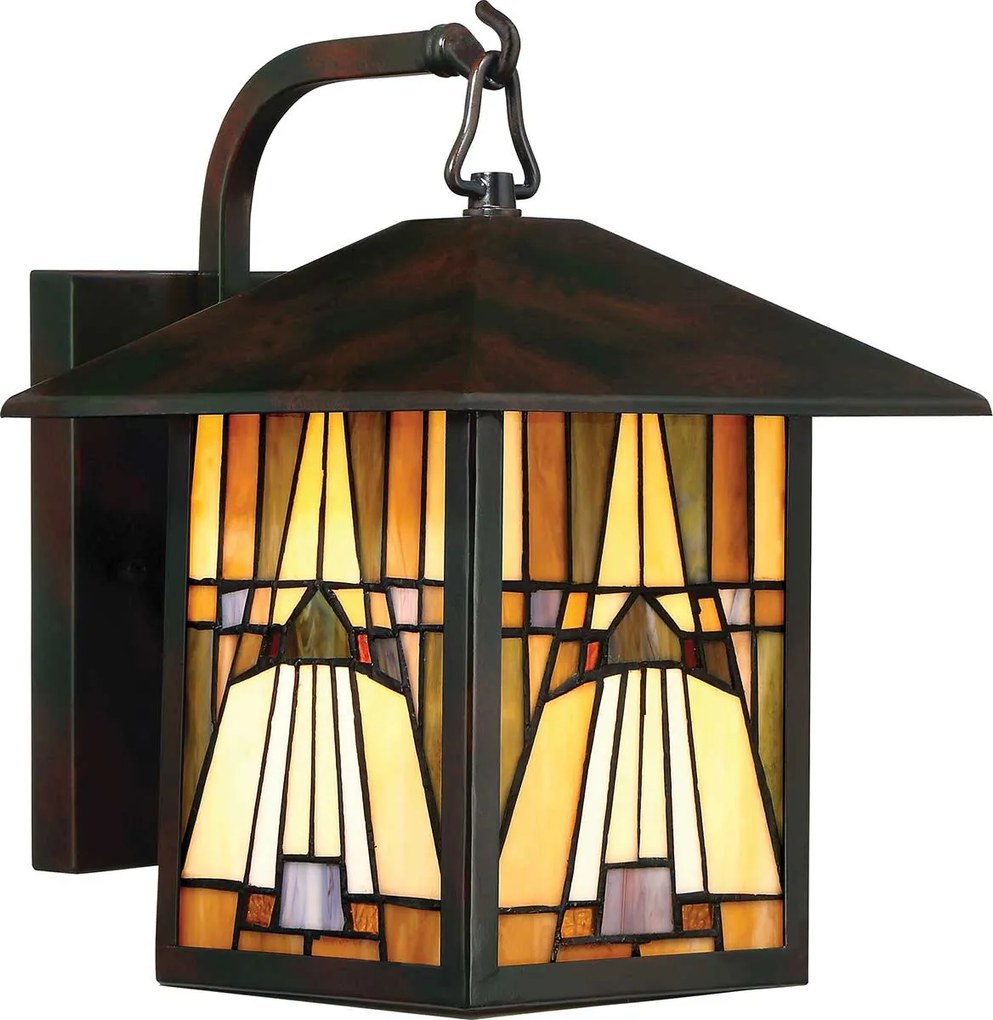 Quoizel klasszikus tiffany kültéri fali lámpa inglenook barna elsqz-inglenook2-m IP44