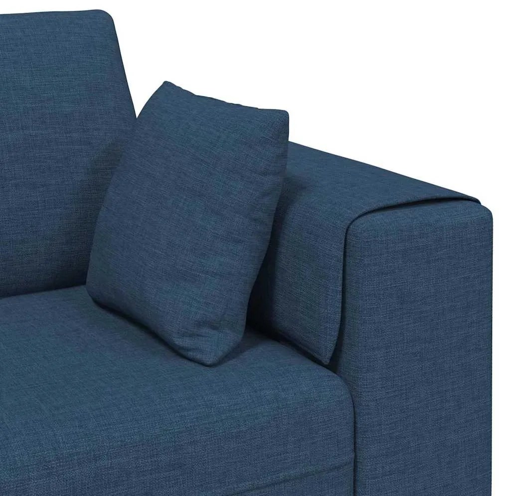 Szövet kanapé párnával 3 pcs Kék 208 cm szövet