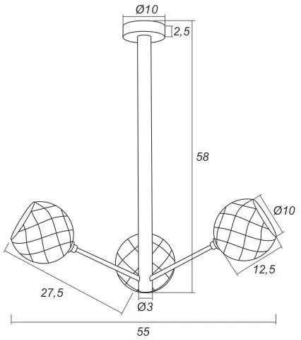 Argon 1358 - LED Csillár rúdon BELLUNO 3xLED/5W/230V