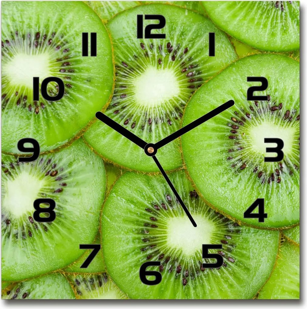 Gyönyörű üveg falióra, ajándéknak is tökéletes Kiwi 30x30