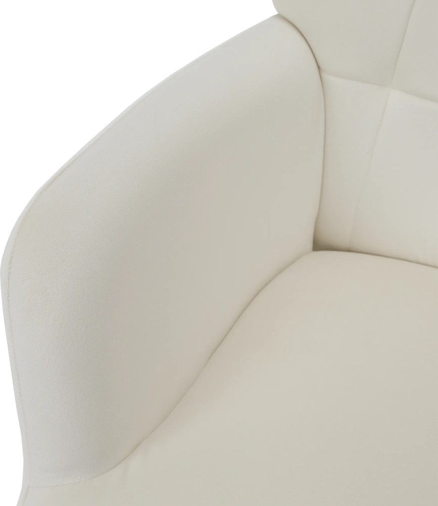 Fotel lábtartóval, fehér Velvet szövet/fekete, HABEN