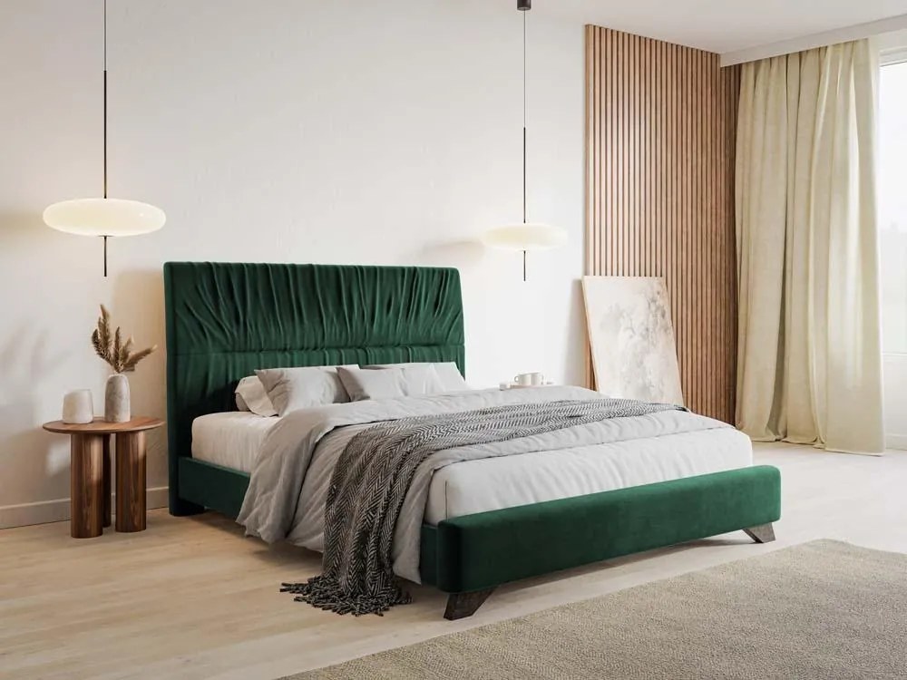 Franciaágy 180 cm Lania 180 (ágyráccsal) (zöld) . 1098723