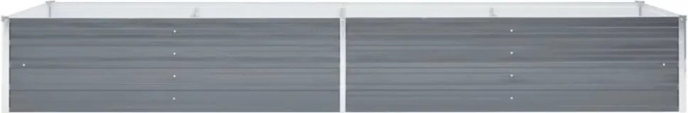 Szürke horganyzott acél kerti virágtartó 320 x 80 x 45 cm