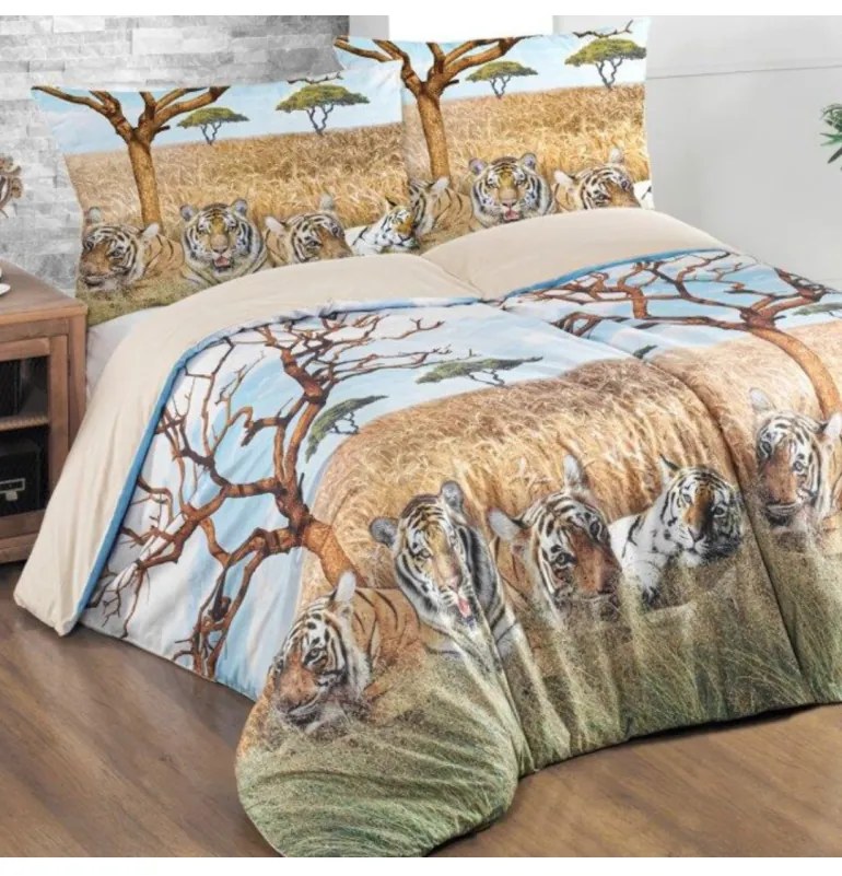 Safari mintás 3D ágyneműhuzat, A standard egyszemélyes ágy szett tartalma: 1x 140x200 + 1x 70x90