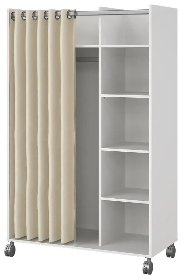 Fehér-bézs ruhásszekrény 100x160 cm Kit – Tvilum