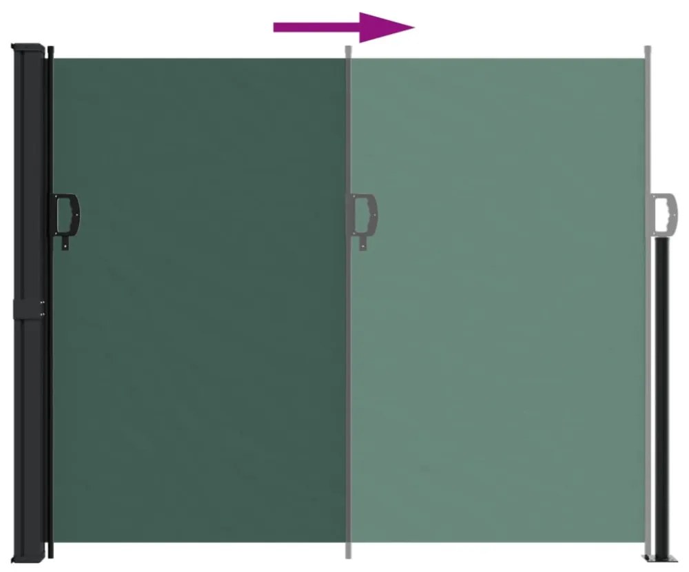 sötétzöld behúzható oldalsó napellenző 160 x 300 cm