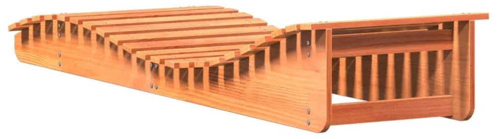 2 db viaszbarna tömör fenyőfa napozóágy 205 x 60 x 31,5 cm