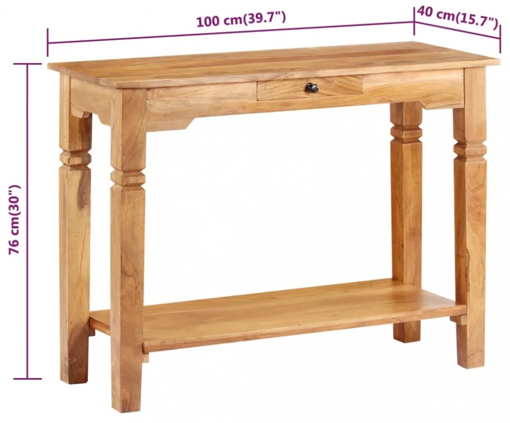 tömör akácfa tálalóasztal 100 x 40 x 76 cm