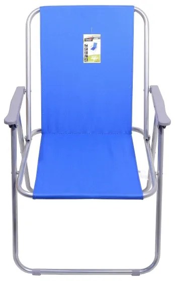 Összecsukható kempingszék kék/matt króm