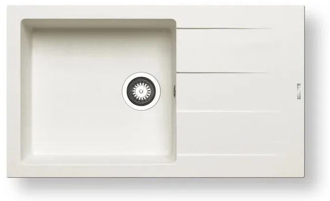 Pyramis 70070611 - ATHLOS konyhai mosogató, 86x50 cm, gránit/fehér