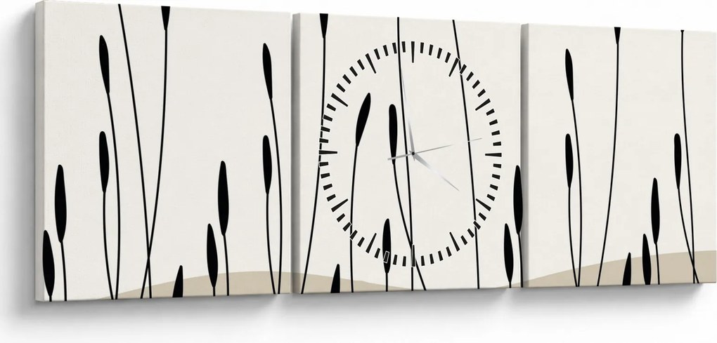 Kép - Grafikus rét N⁰3 (órával) (90x30 cm)
