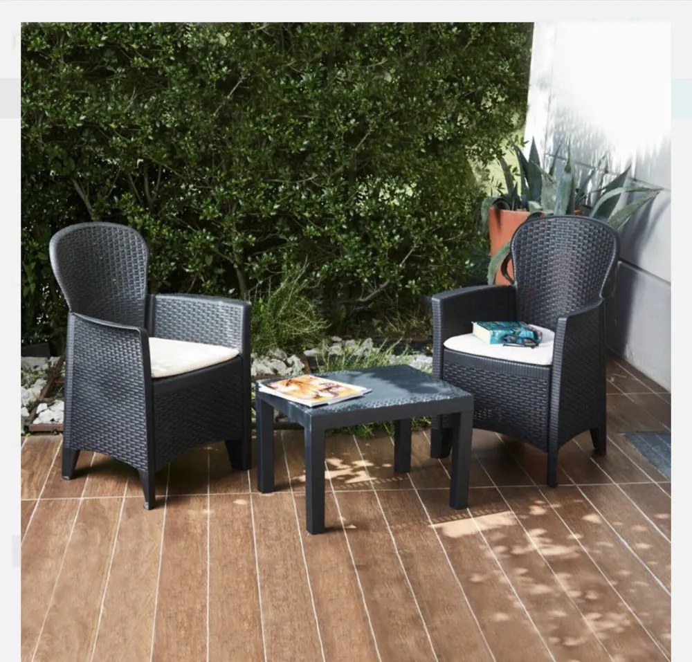 Tikka 2 személyes kerti bútor szett Antracit X