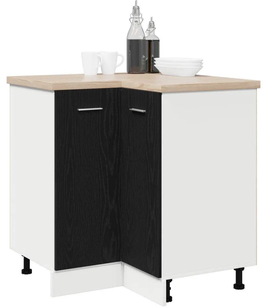 Fekete Tölgy Sarok Alsó Szekrény - 75.5x75.5x81.5 cm