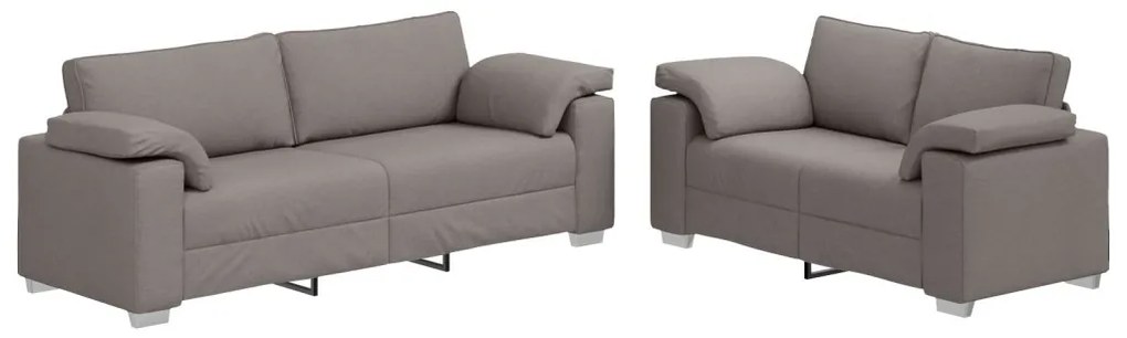 2 darabos kanapé szett párnákkal, taupe szövet