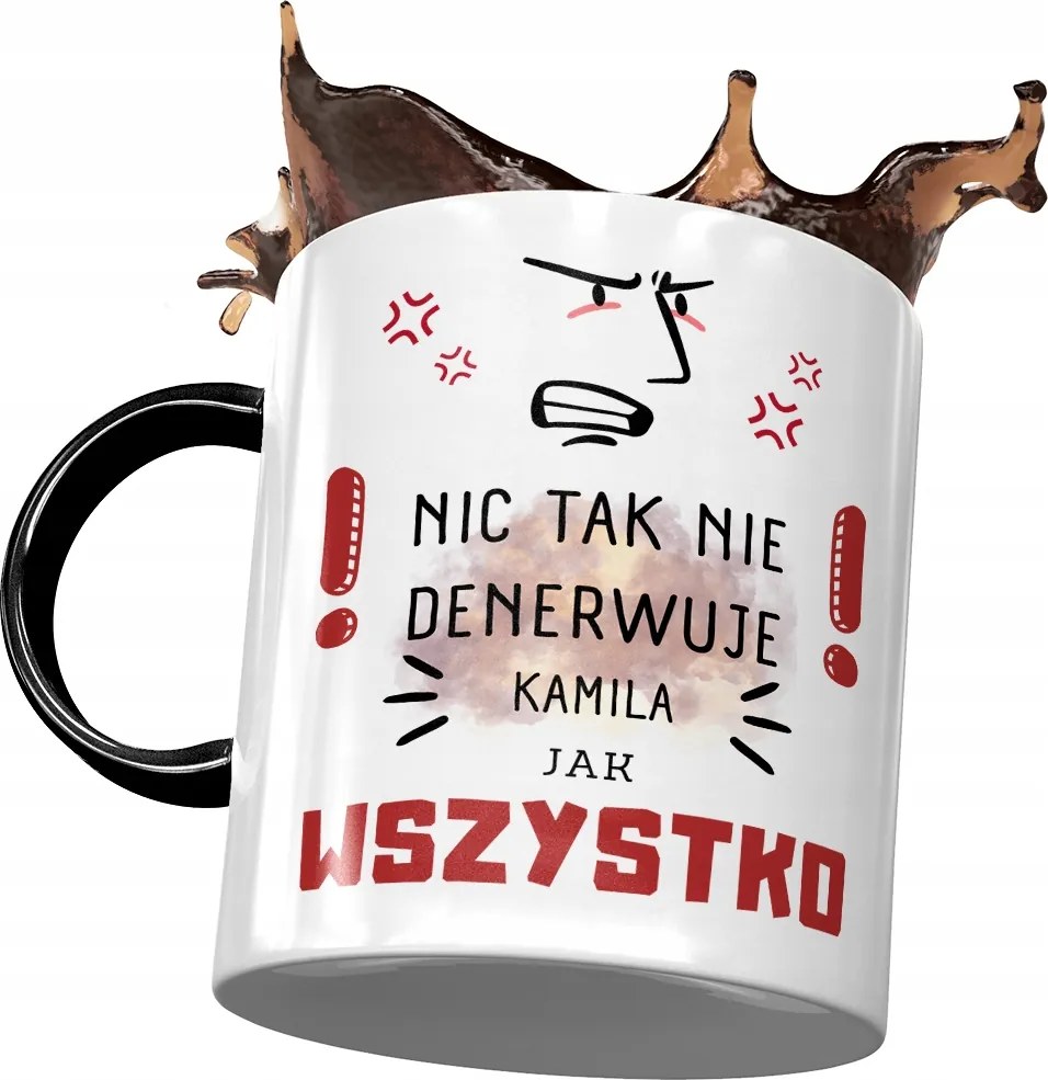 Fekete Bögre Kamilla Férj Kolléga Ajándék Nyomtatott Fotóval