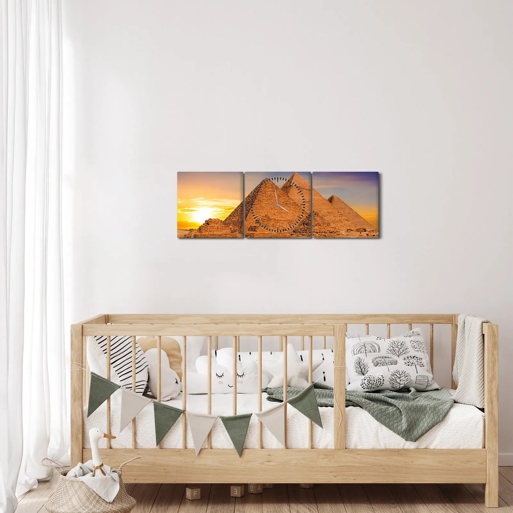 Kép - Egyiptomi piramisok (órával) (90x30 cm)