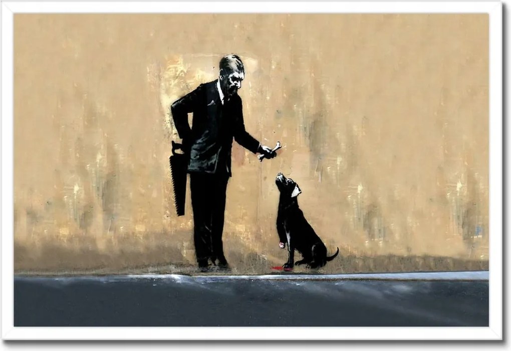 Poszter keretben 60x40 Banksy Jó kutya Kutya