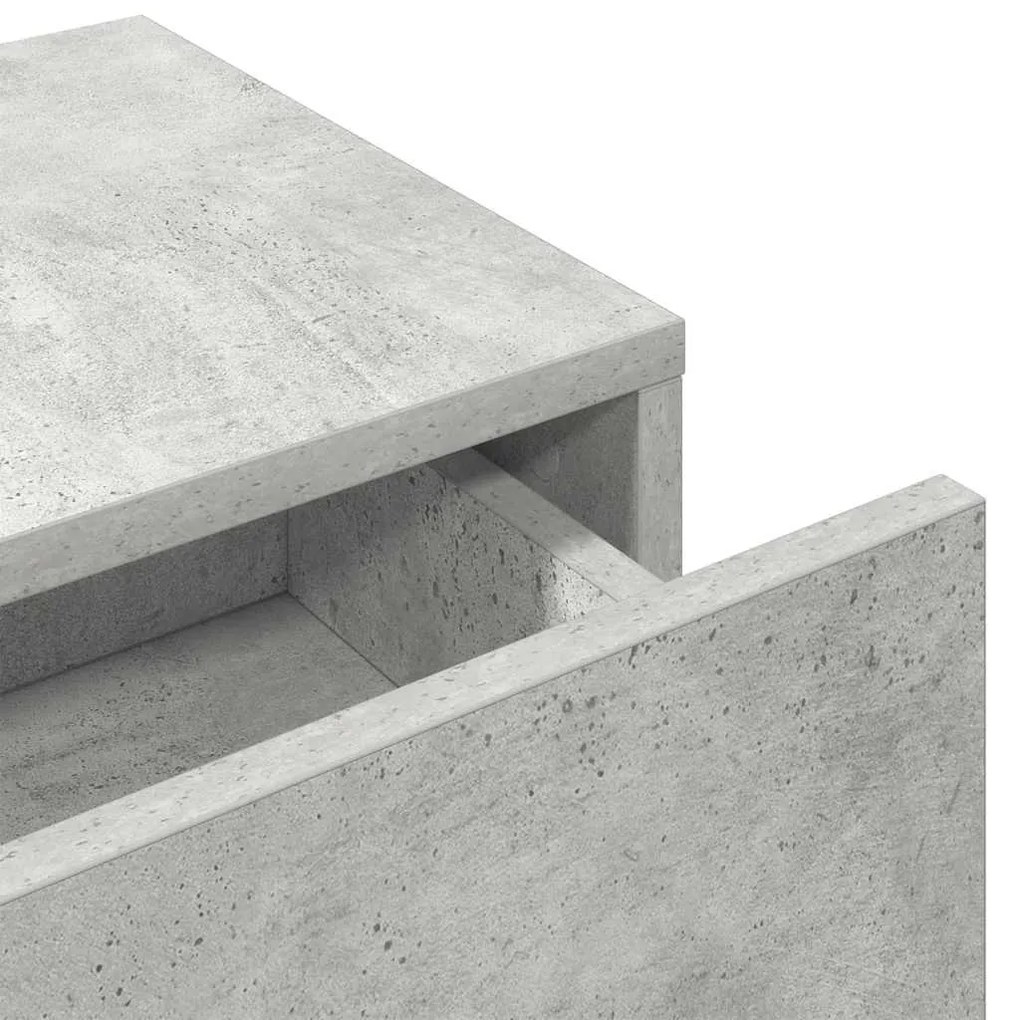 Falipolc fiókokkal betonszürke 60x26,5x15 cm műszaki fa