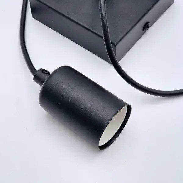 Csillár zsinóron ASTRID 1xE27/60W/230V matt fekete