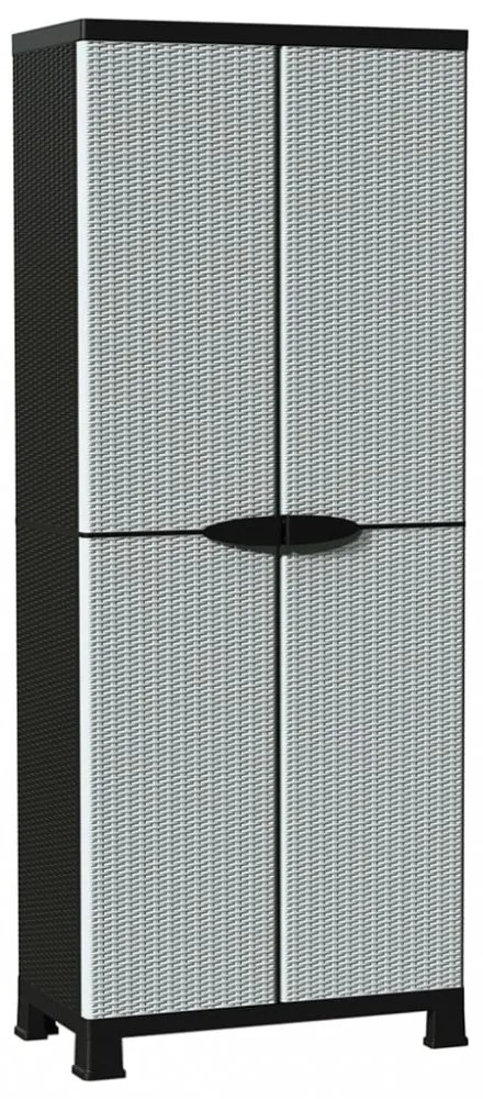 rattanstílusú műanyag szekrény 68 x 39 x 171,5 cm