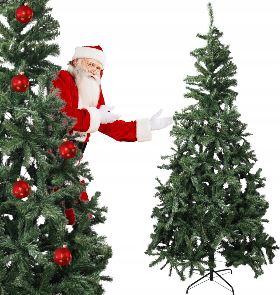 Műfenyő Karácsonyfa Zöld XXL Nagy 180 CM X 100 CM Lucfenyő+ Állvány