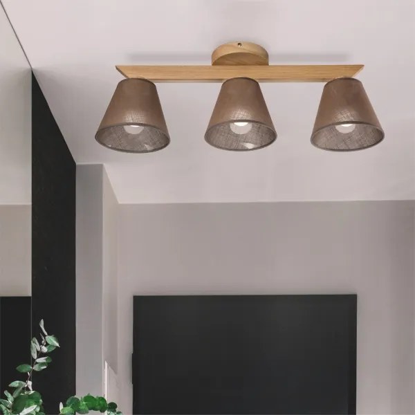 Brilagi - LED  Felületre szerelhető csillár  ANTHONY 3xE14/40W/230V tölgy/barna