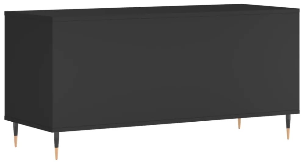 fekete szerelt fa hanglemezszekrény 100 x 38 x 48 cm