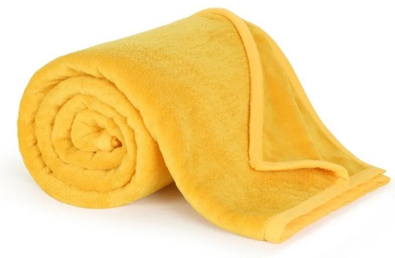 Bellatex Korall mikro sárga takaró, 150 x 200 cm