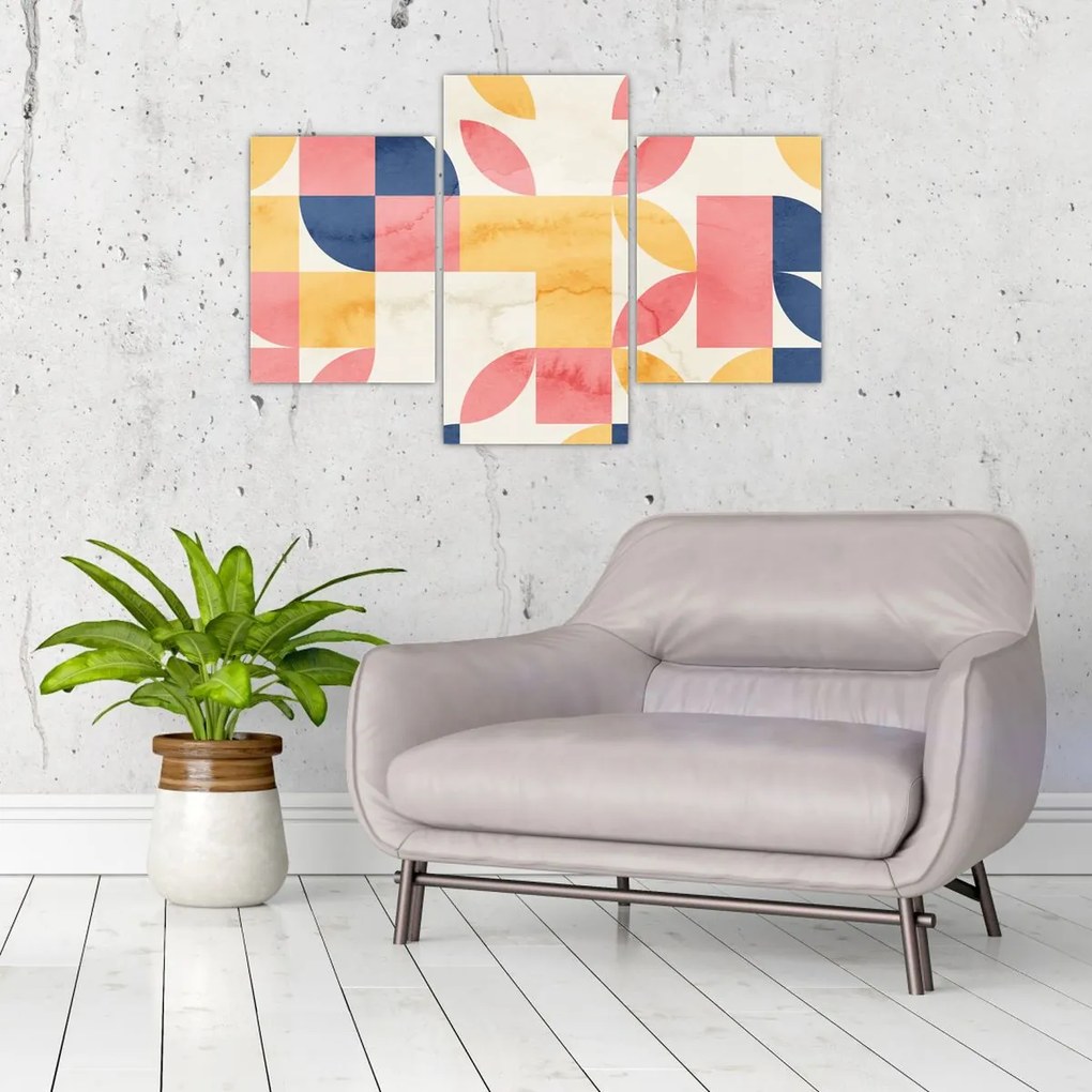 Kép - Absztrakció retro mintákkal (90x60 cm)