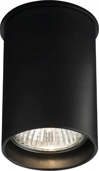 Mennyezeti spot fekete kerek cső 9 cm Shilo előszobába