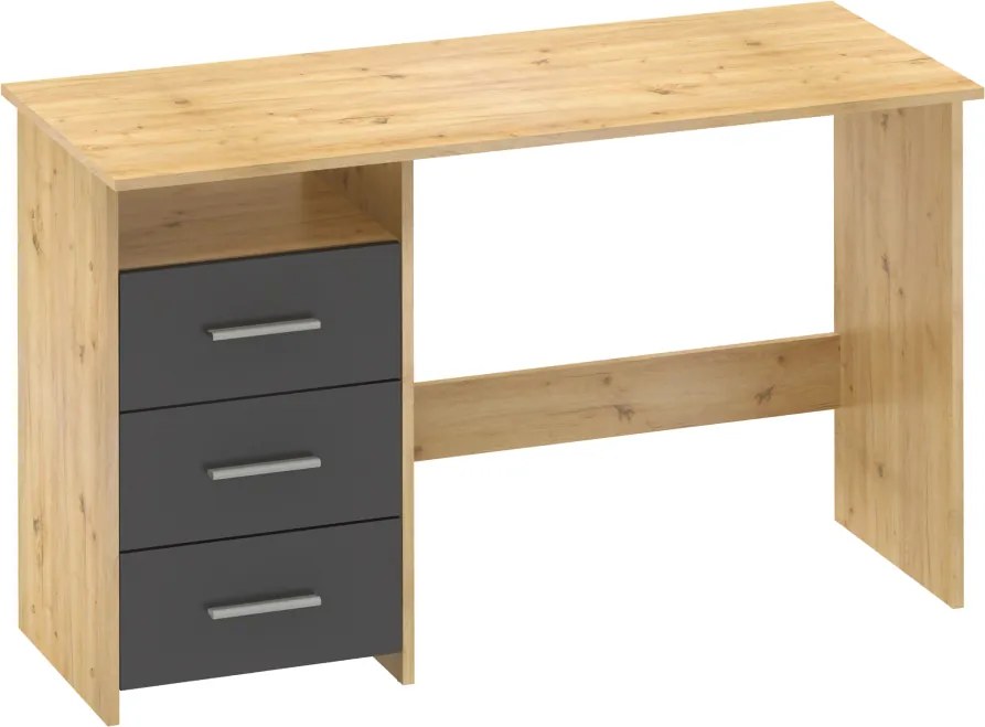 Számítógépasztal, artisan tölgy/grafit, LARISTOTE NEW
