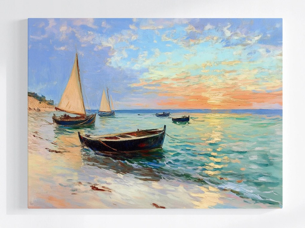 Vászonkép Canvas Tájkép Tenger Tengerpart Hajók Vitorlások Nyugat 100x75