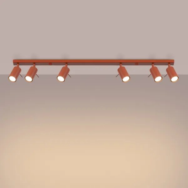 Sollux SL.1511 - Spotlámpa RING 6xGU10/10W/230V piros