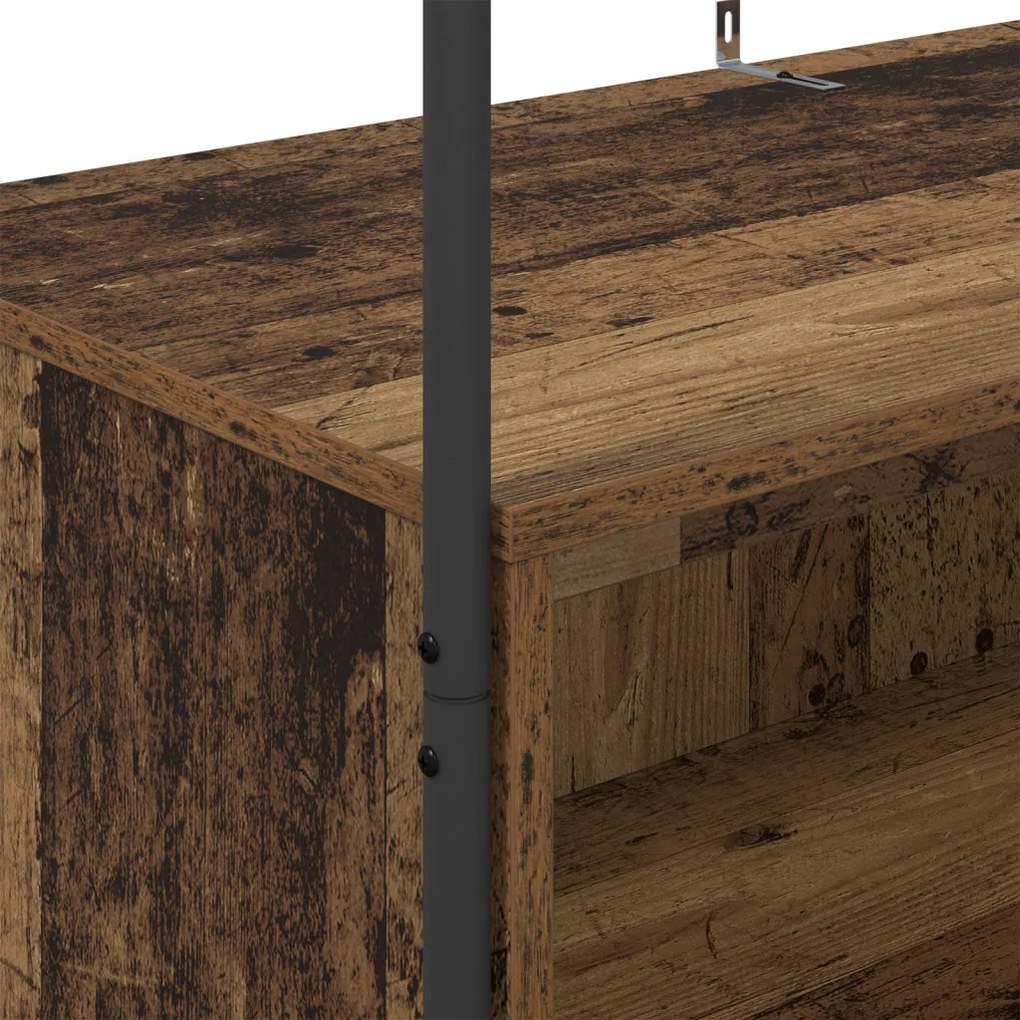 ruhaszárító polcokkal régi fából 100x44x160 cm