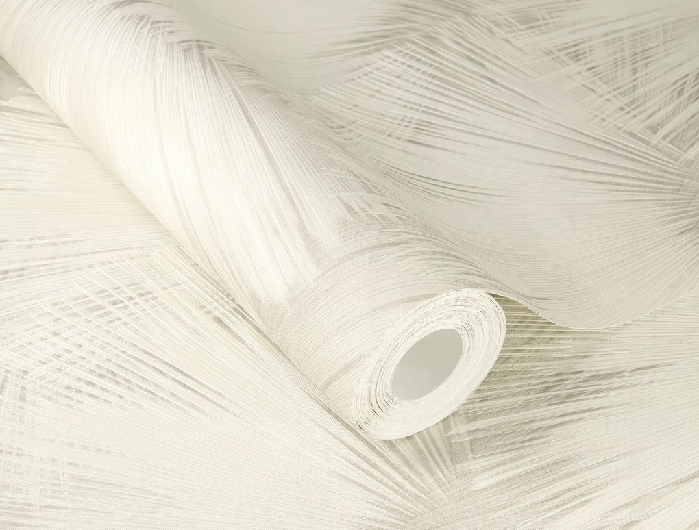 Vinyl tapéta fali flizelin bézs nagy pálmalevelek fényes