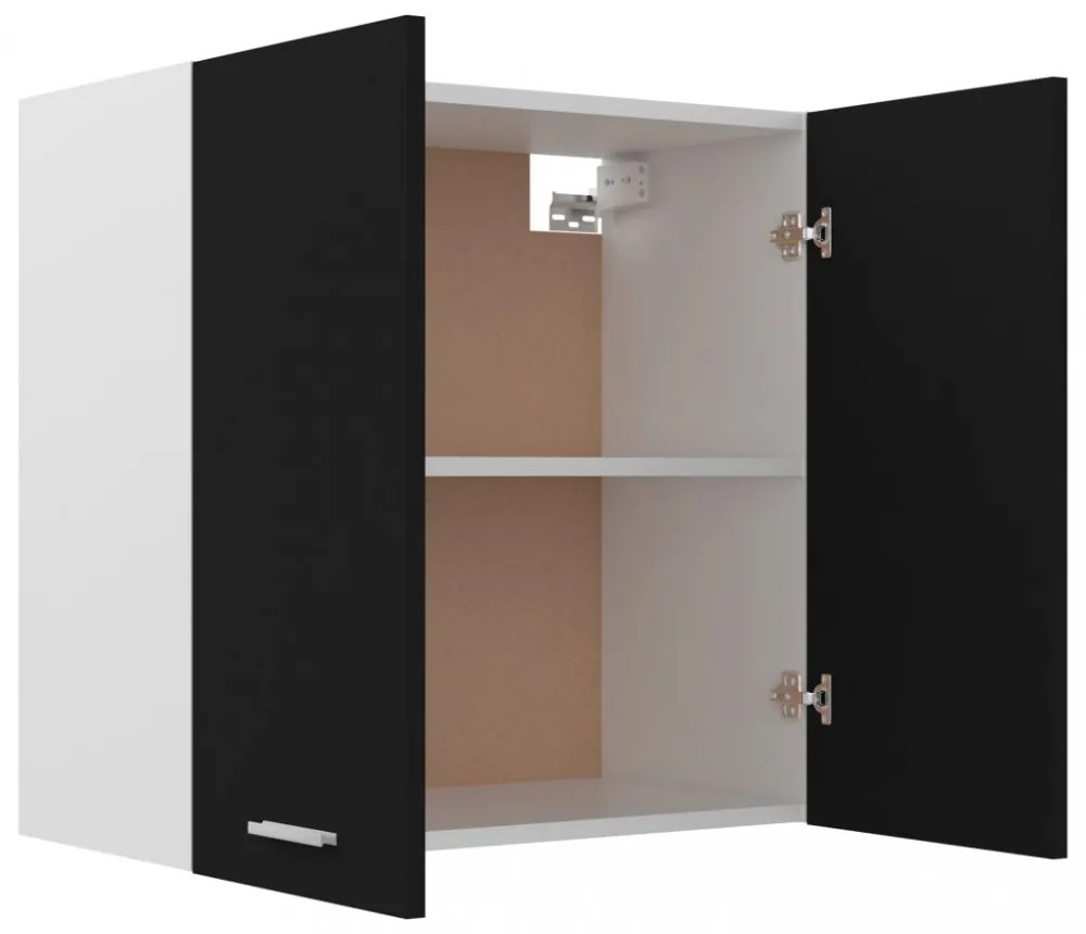 “Lyon” fekete szerelt fa függő szekrény 60 x 31 x 60 cm